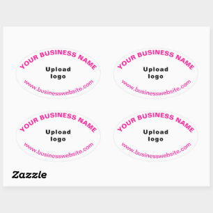 Site d'affaires Textes roses sur Sticker ovale bla