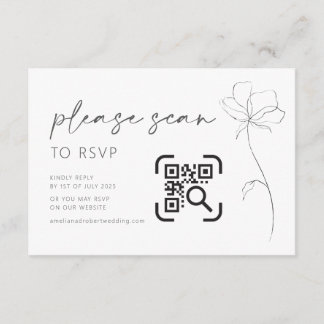 Site mariage Carte de boîtier QR Code RSVP Moderne