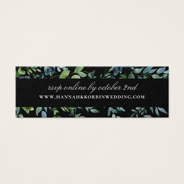 Site Mariage de Botanical Greenery Black RSVP (Devant)