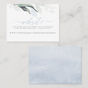 Site mariage Dusty Blue Greenery Carte de visite