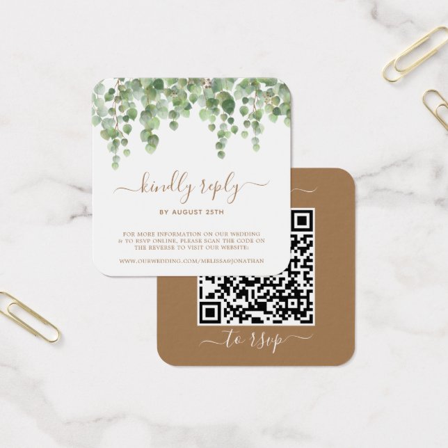 Site Mariage Eucalyptus Green Code QR RSVP (Bureau)