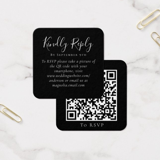 Site Mariage noir QR Code RSVP (Bureau)