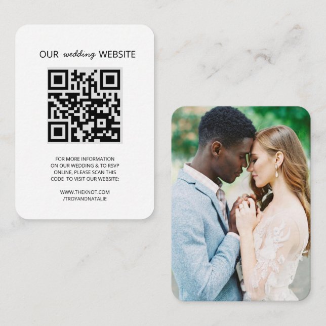 Site mariage QR Code photo carte RSVP (Devant / Derrière)