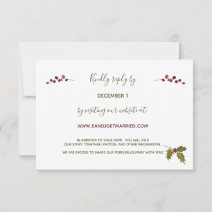Site Red Poinsettia Noel Mariage RSVP
