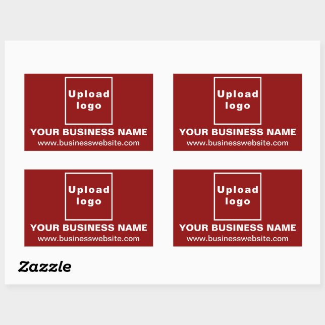 Site Web d'affaires sur Sticker Rectangle rouge (Feuille)