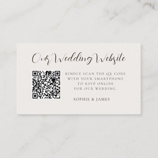 Site Web Mariage moderne QR Code RSVP carte de boî (Dos)