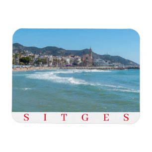 Sitges sea and church fridge magnet