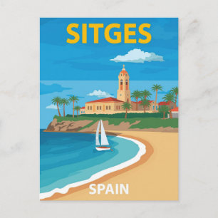 Sitges Spain Beach Travel Postcard