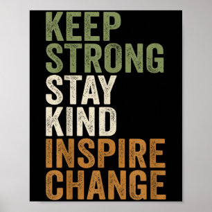 Sitive Message Keep Strong Stay Kind Vintage Motiv Poster