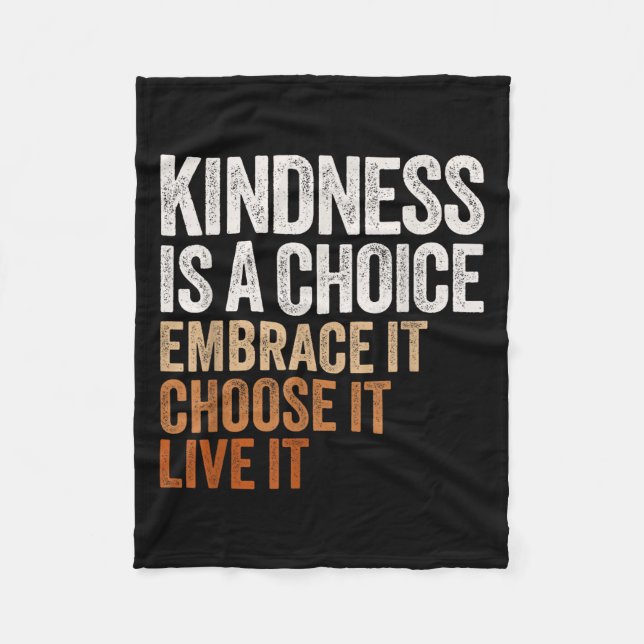 Sitive Message Retro Kindness Vintage Motivational Fleece Blanket (Front)