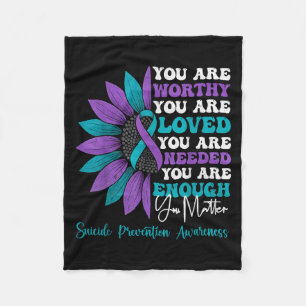 Sitive Motivational Suprt Suicide Prevention Aware Fleece Blanket