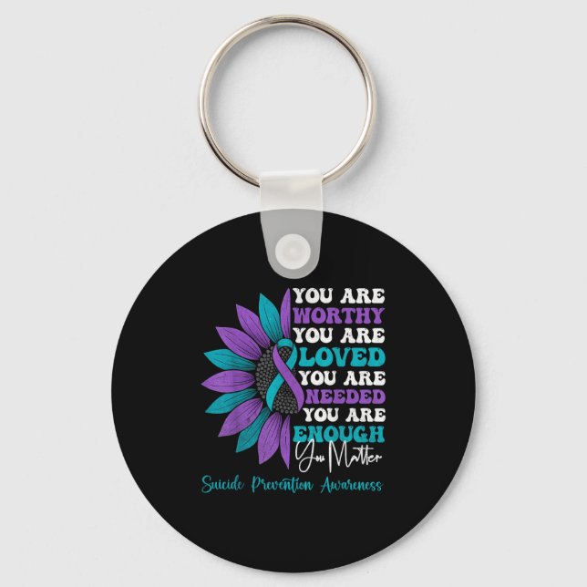 Sitive Motivational Suprt Suicide Prevention Aware Keychain (Front)