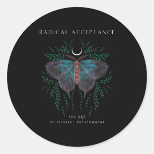 Sitive Retro Butterfly Moon Tee _ Graphic Growth M Classic Round Sticker