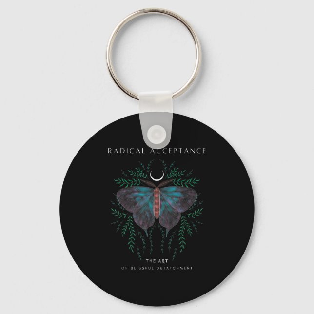 Sitive Retro Butterfly Moon Tee _ Graphic Growth M Keychain (Front)