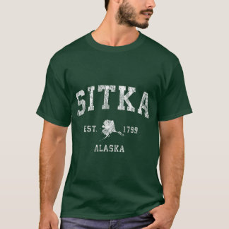 Sitka Alaska AK Vintage Athletic Sports Design T-Shirt