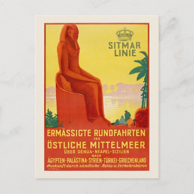 Sitmar Linie Vintage Poster 1930s Postcard (Front)
