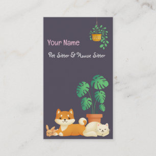 Sitter pour animaux de compagnie mignon / Carte de