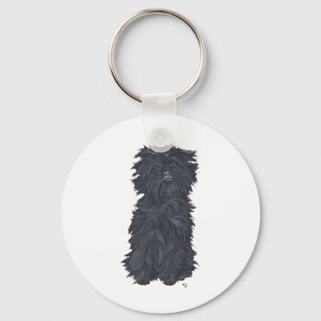 Sitting Affenpinscher Keychain (Front)