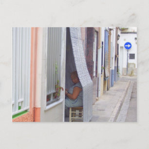 Sitting and thinking. postcard