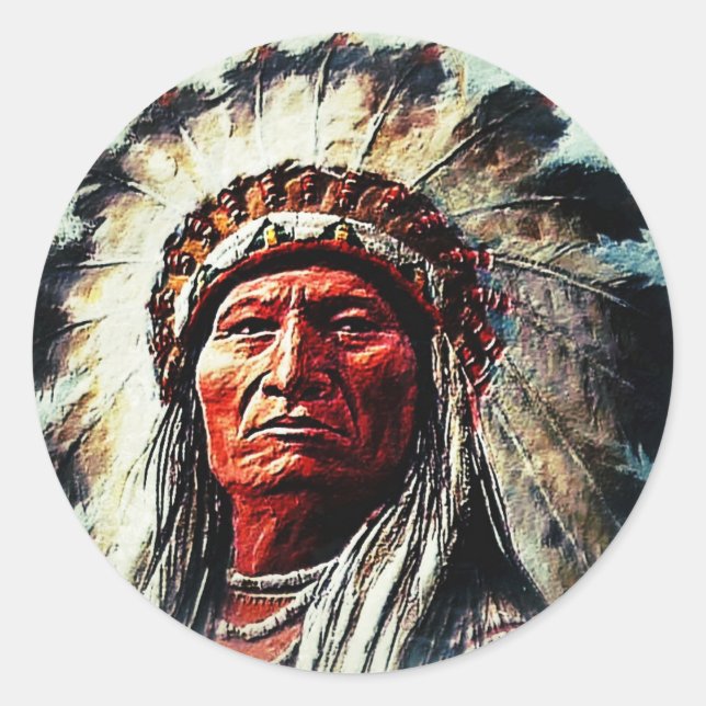 Sitting Bull Classic Round Sticker (Front)