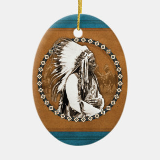 Sitting Bull Designs Ceramic Ornament
