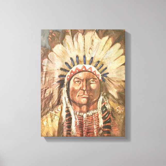 Sitting Bull Indian Chief Canvas Print (Front)
