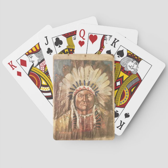 Sitting Bull Indian Chief Playing Cards (Back)