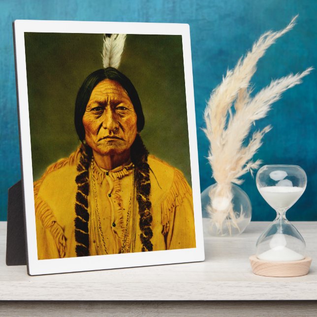 Sitting Bull Native American First Nations Chief Plaque (Side)