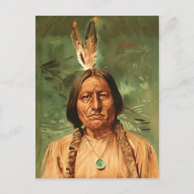 Sitting-Bull painted by William Gilbert Gaul 1890 Postcard (Front)