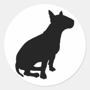 Sitting Bull Terrier Classic Round Sticker
