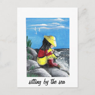 Sitting by the Sea Postcard