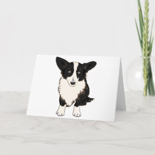 Sitting Cardigan Welsh Corgi Illustration Card