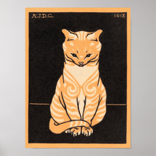 Sitting Cat (1918) by Julie de Graag (1877-1924) Poster