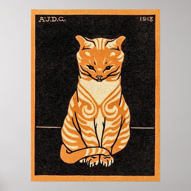 Sitting cat by Julie de Graag  Poster (Front)
