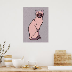 Sitting cat  by Julie de Graag  Poster