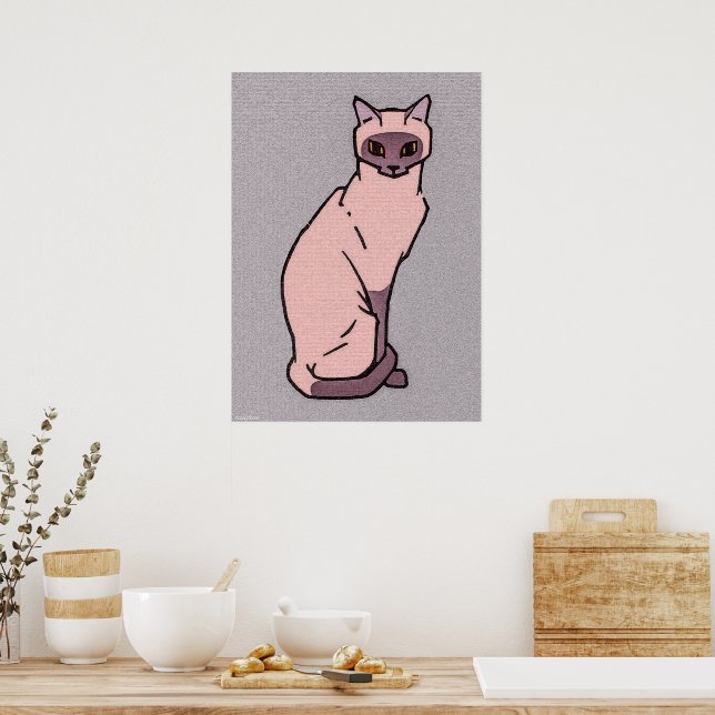 Sitting cat  by Julie de Graag  Poster (Kitchen)