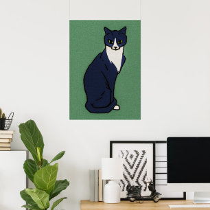 Sitting cat  by Julie de Graag  Poster
