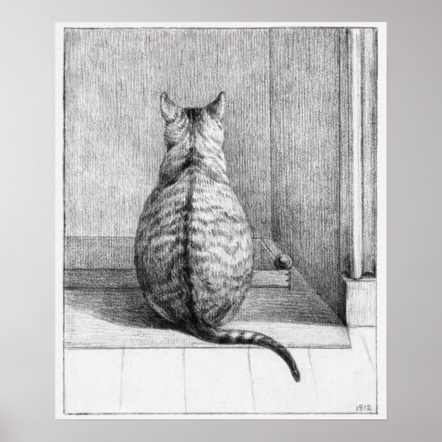 Sitting cat, from behind (1812)  poster (Front)
