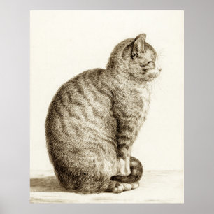 Sitting cat - Jean Bernard Poster