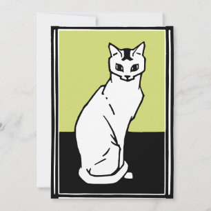 Sitting Cat Julie de Graag Art Nouveau Invitation