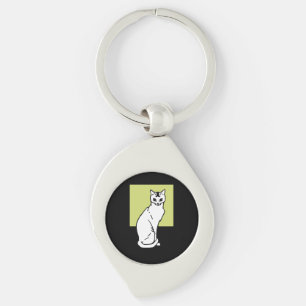 Sitting Cat Julie de Graag Art Nouveau Keychain