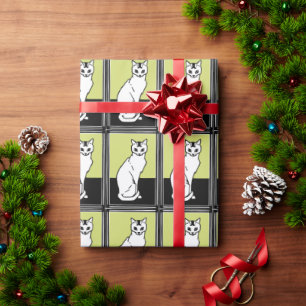 Sitting Cat Julie de Graag Art Nouveau Wrapping Paper
