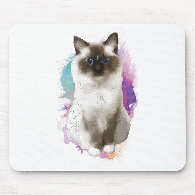 Sitting cat mouse pad (Front)