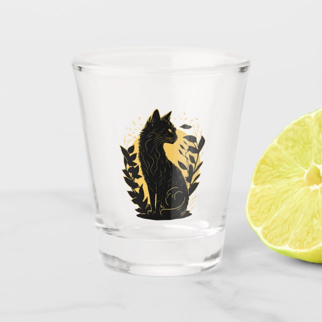 Sitting Cat Shot Glass (Front)