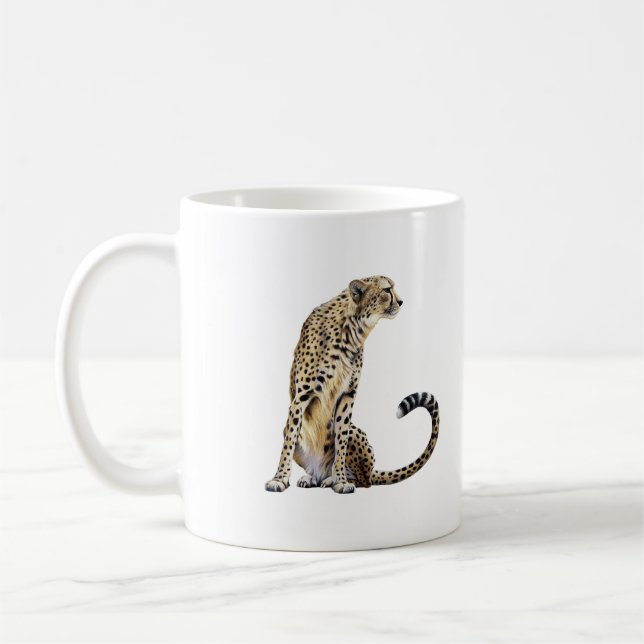 Sitting cheetah coffee mug (Left)
