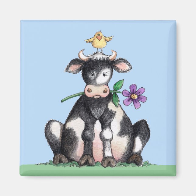 Sitting Cow - Magnet (Front)