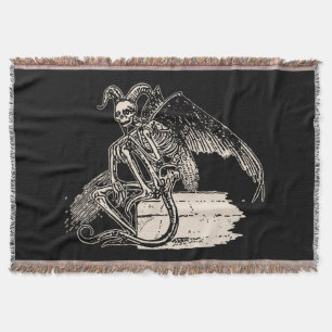 sitting Demon Throw Blanket