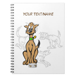 Sitting Dog Cartoon Customizable Sketch Notebook