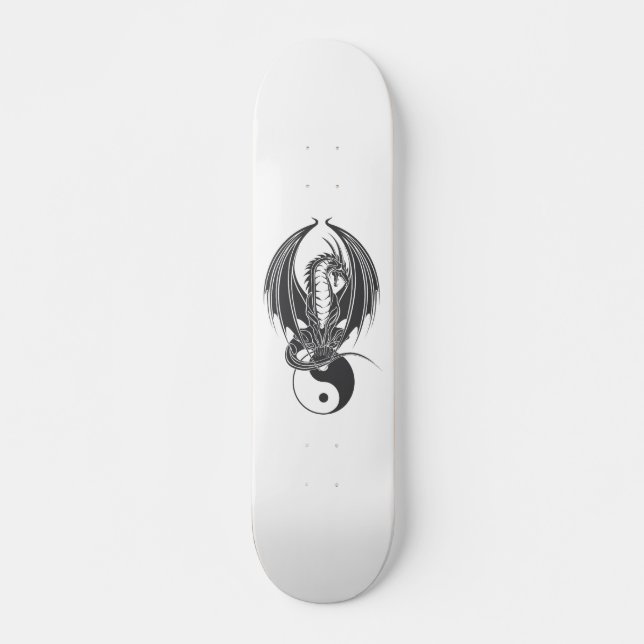 Sitting dragon on Yin Yang Skateboard (Front)