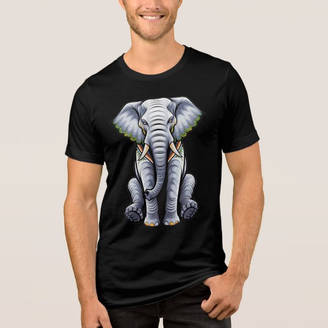 Sitting Elephant Tri-Blend Shirt (Front)